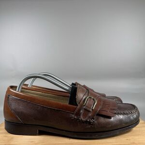 GH Bass Loafers Men’s 10 M Brown Kiltie Buckle Slip On Shoes